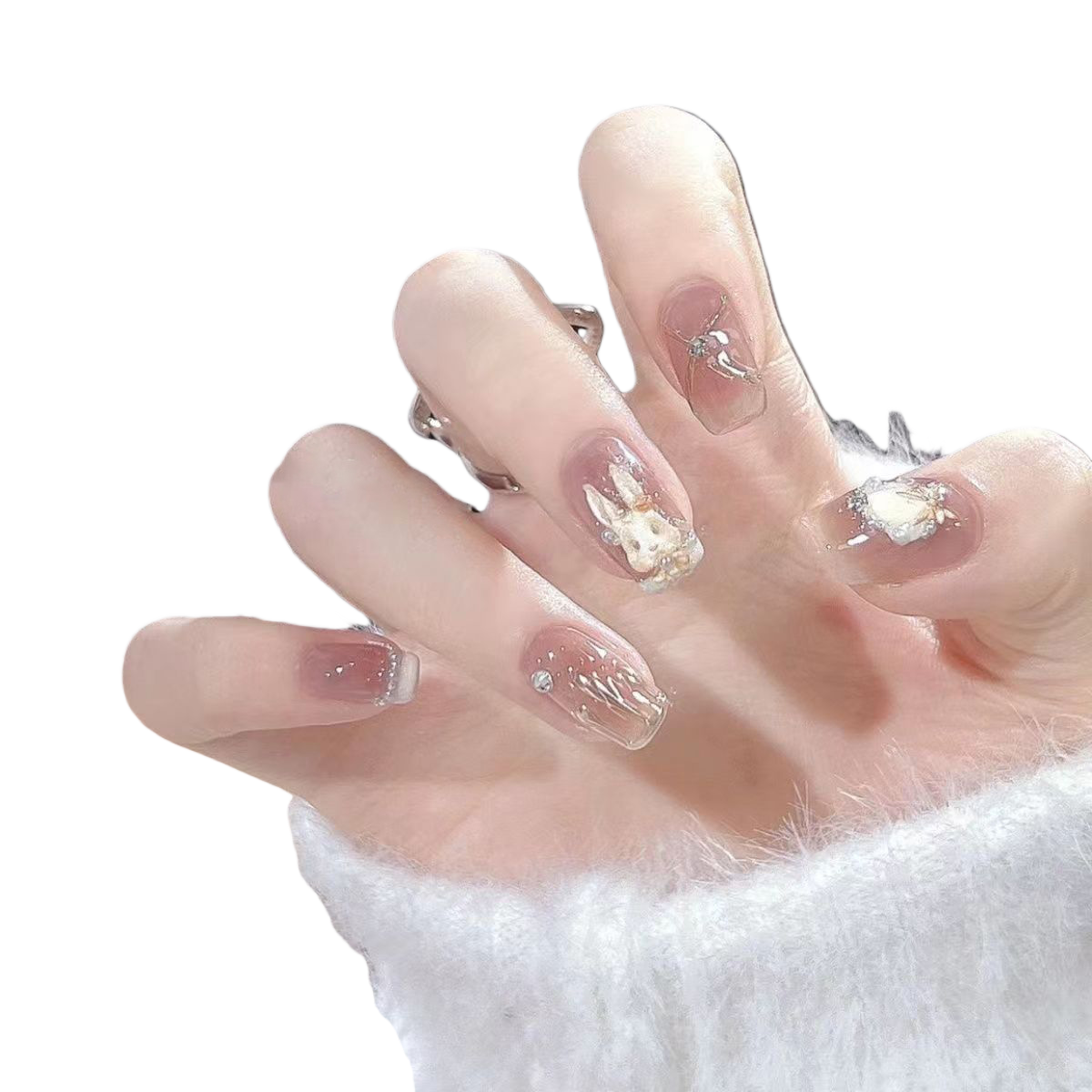 ins 로코코 토끼 수제 네일팁 NT0178 25,500원