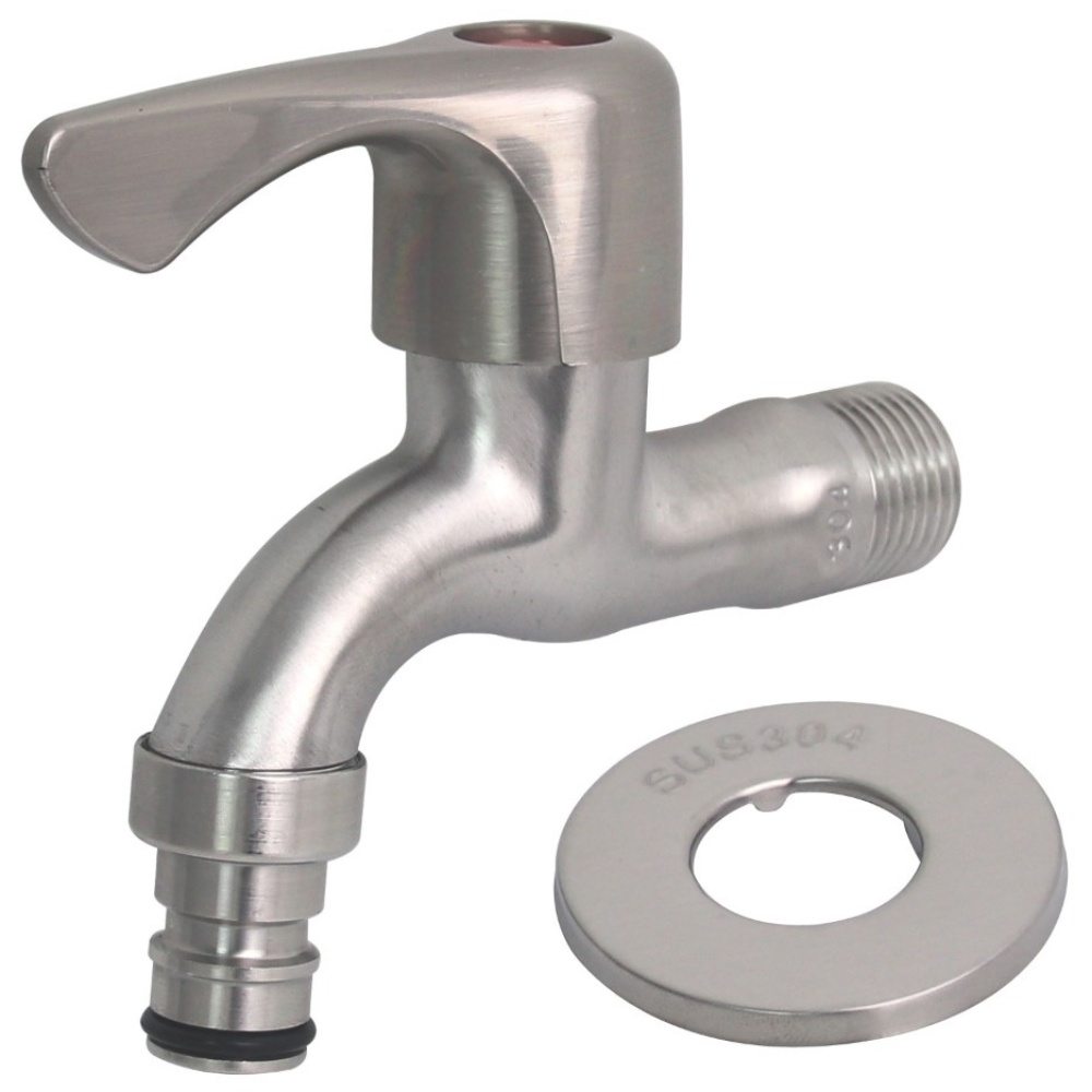 [기타]SUS304 스텐 원스톱 커플링 온수 수도꼭지 수전 세탁기 베란다 가로꼭지 6,900원