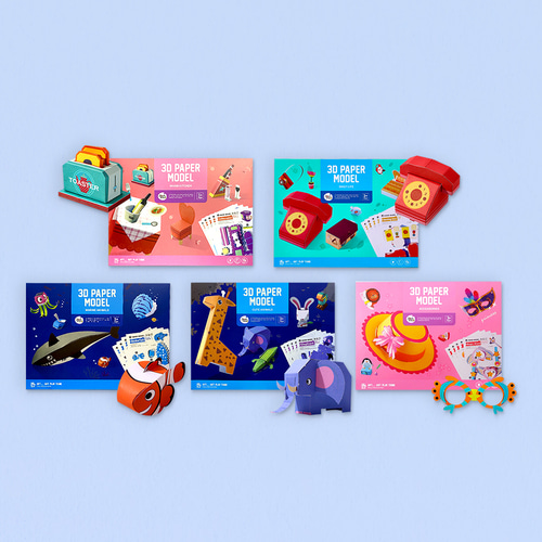 [리틀호안미로] 3D페이퍼 종이접기 5종(08368set) 어린이 3D종이모형 색종이 만들기 31,200원