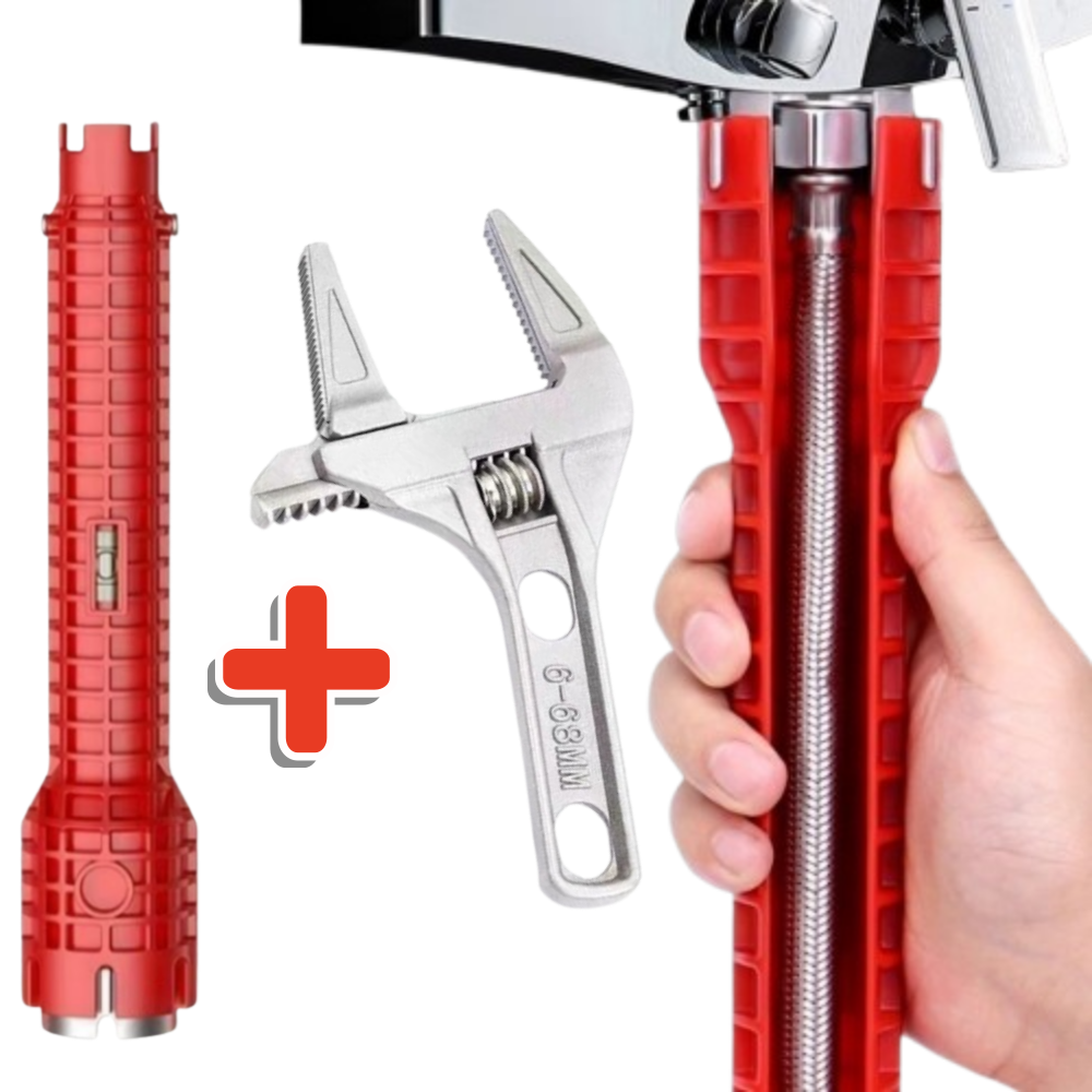 진주바다 싱크대 렌치 수도관 파이프 멀티 렌치(5in 1) + 양면 아크형 몽키 스패너 1세트 11,500원