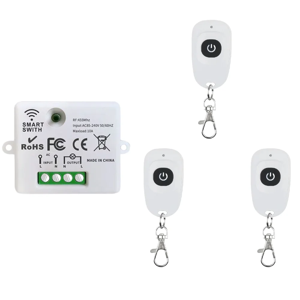 433MHz 호환 용품 무선 원격 제어 스위치 조명/팬/모터/차고 문 오프너에 대 한 1 채널 AC 110V 220V RF 릴 16,200원