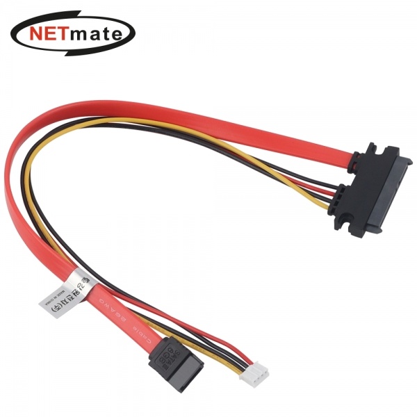 넷메이트 NM-SAT11 SATA 22핀 / SATA + PH2.0 미니 4핀 케이블 0.3m 2,500원