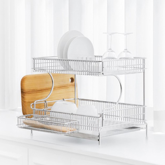 로긴 쟁반형 식기건조대, 2단, 은색, 1세트 144,000원