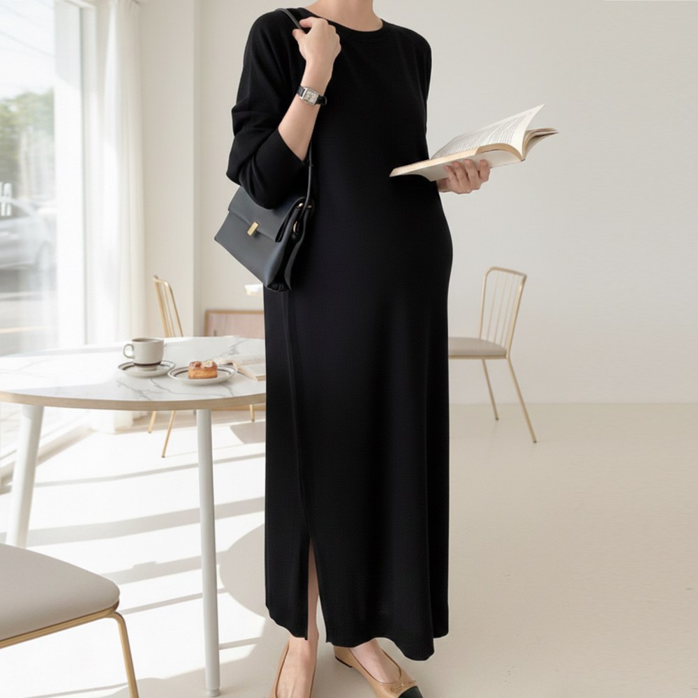 [당일출고] 수엠W 임산부 니트 롱원피스 출산전후 데일리 루즈핏 원피스 C09 무드니트원피스 36,900원