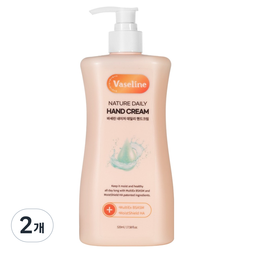 코스메이트 바세린 네이처 데일리 핸드크림, 2개, 520ml 10,900원