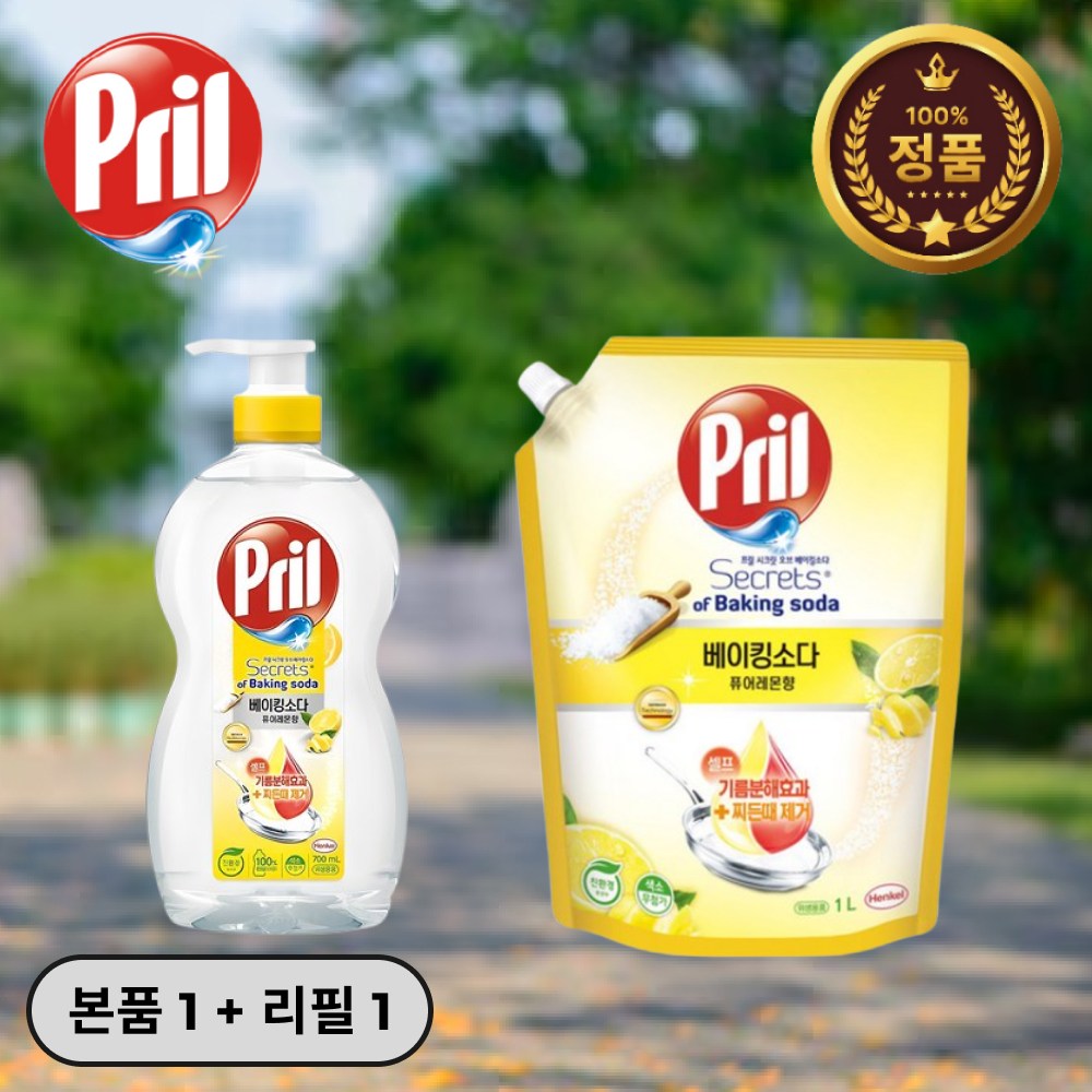 프릴 시크릿오브 베이킹소다 퓨어레몬향 본품(700ml) 리필(1L) 세트, 1세트, 1.7L 12,900원