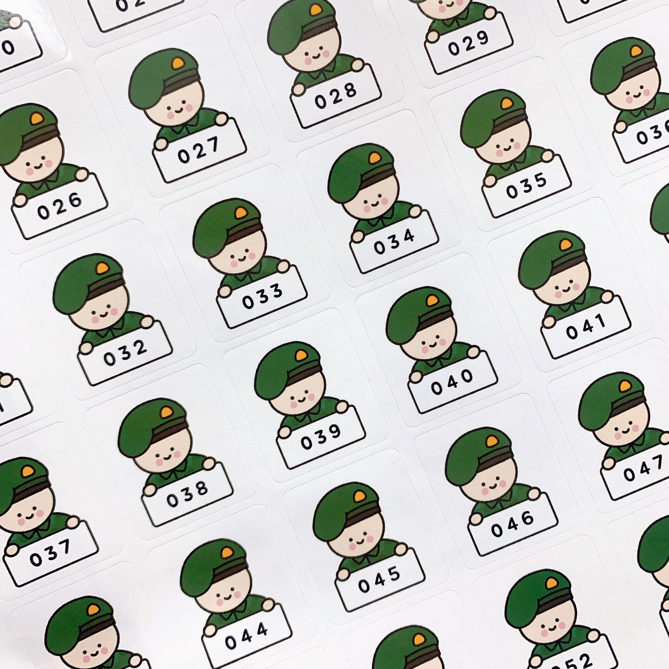 곰신 군인 편지 번호표 스티커 1-54 9,210원