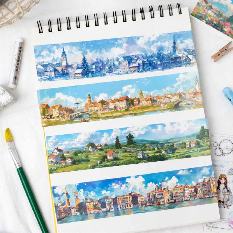 감성아트몰 빈티지 레트로 나비 바다 영어 풍경 인물 롤 스티커 다꾸 세트 다이어리 꾸미기 마스킹테이프 13,800원