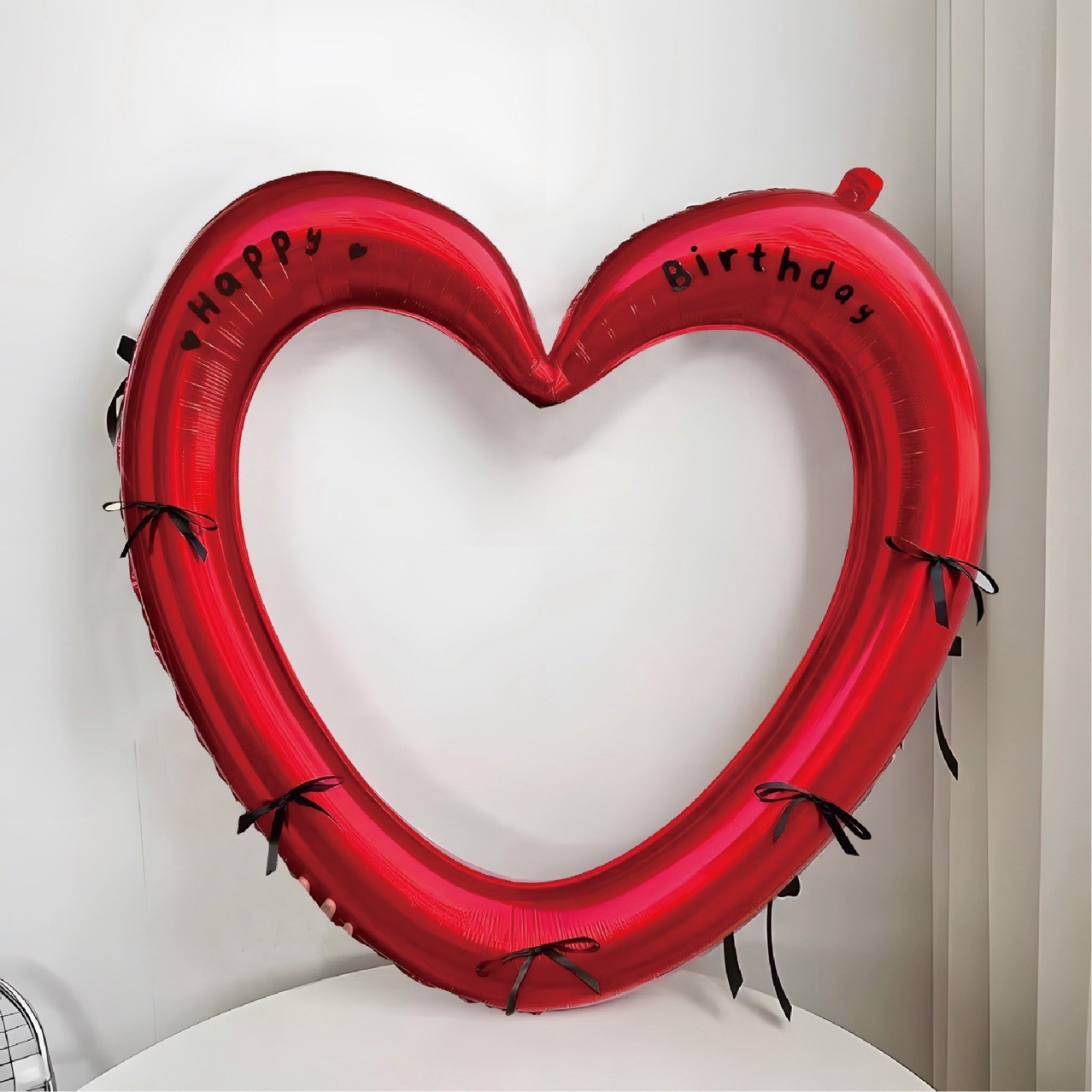 애니파니 파티용품 빅 하트 풍선 리본 생일 축하 레터링 포함, 레드, 1개 11,600원