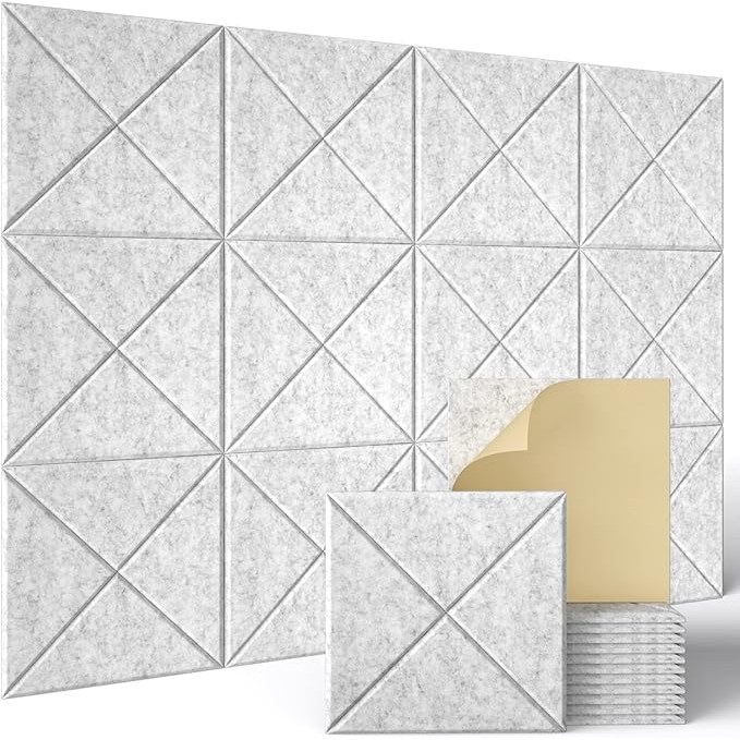 타오진 접착형 흡음판 문소음방지 방음판 흡음재 방음재 벽방음보드 30cm x 30cm 12장, 1개, 연한 회색 22,900원