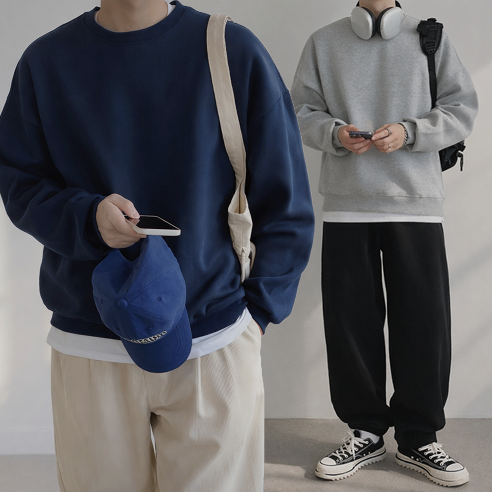 테이크잇컴퍼니 남자 남성 오버핏 빅사이즈 합포 이중지 빅사이즈 맨투맨 37,500원