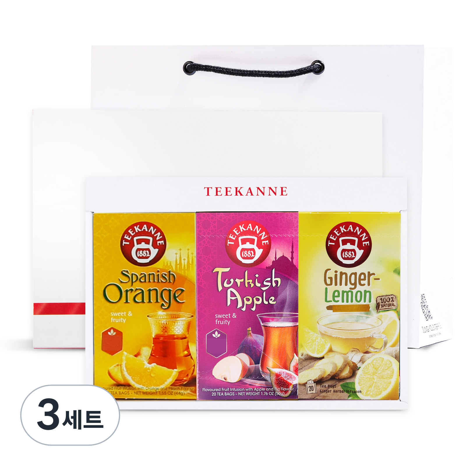 티칸네 과일티 3종 선물세트, 3세트, 스페니쉬오렌지 20p + 터키쉬애플 20p + 진저레몬 20p 76,200원