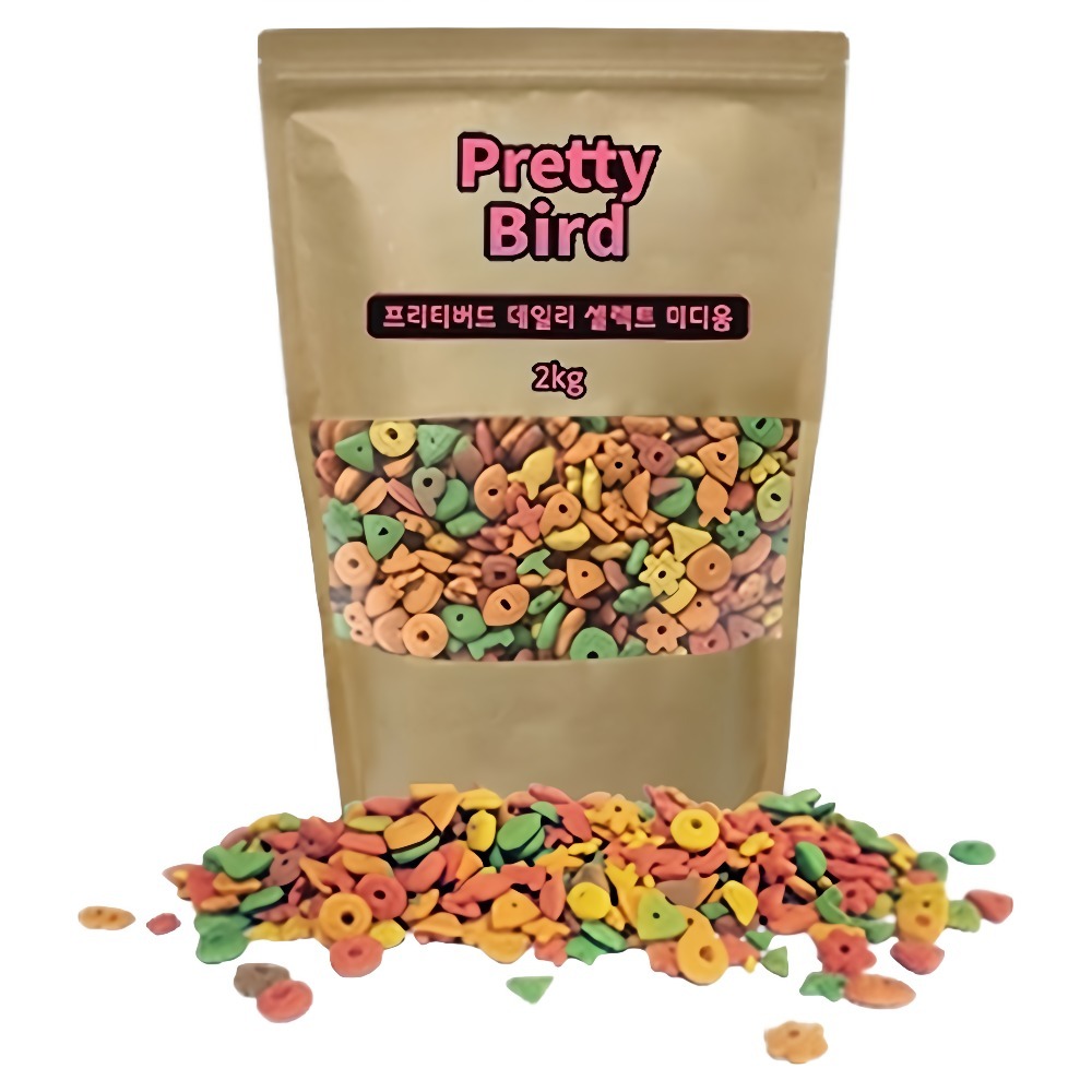 프리티버드 조류용 데일리 셀렉트 미디움 펠렛 간식, 2kg, 1개 43,000원
