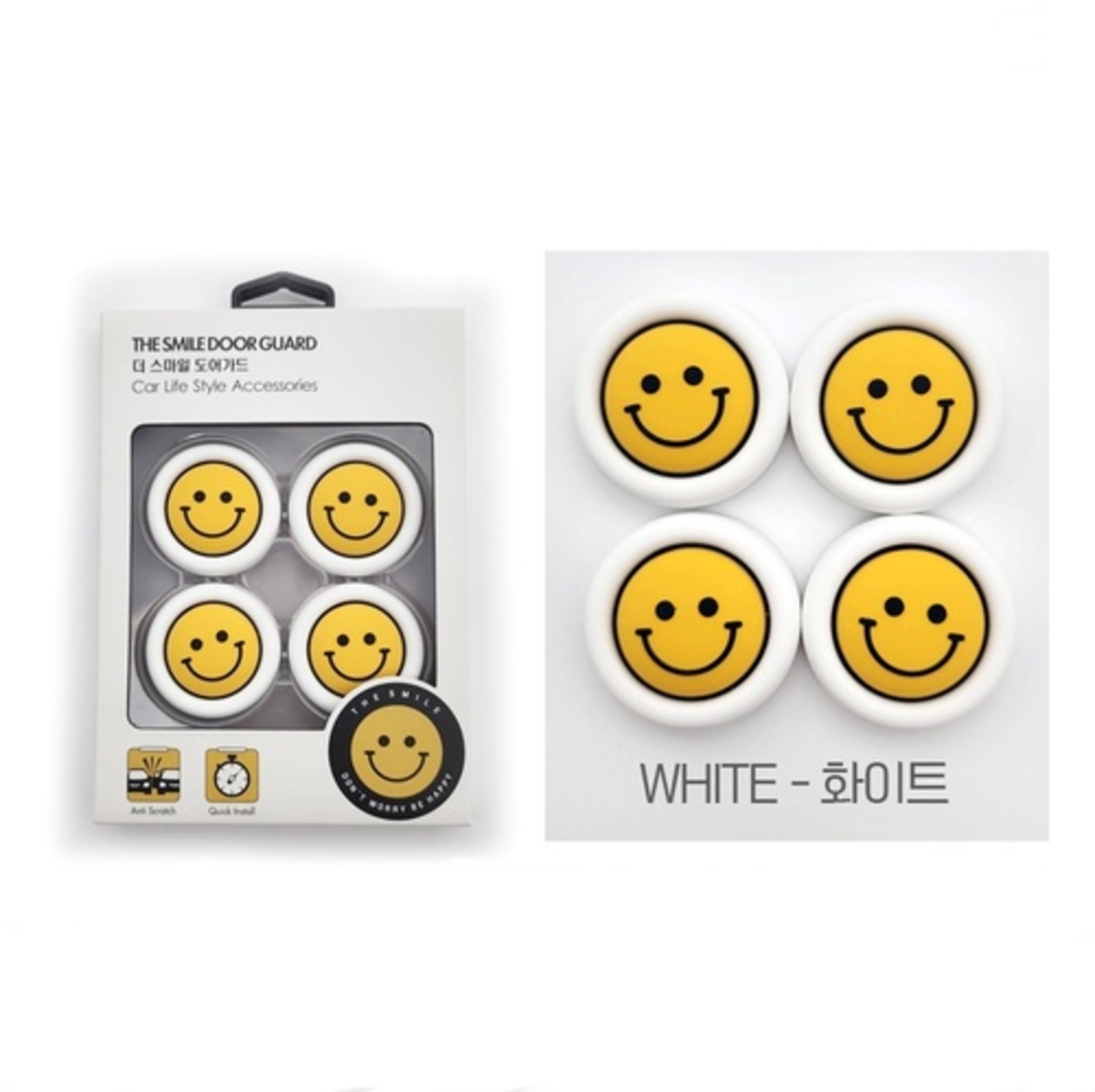오토컴 더 스마일 도어가드 4P 화이트 0613 자동차 문콕방지 보호 차량 가드 보호 쿠션 10,560원
