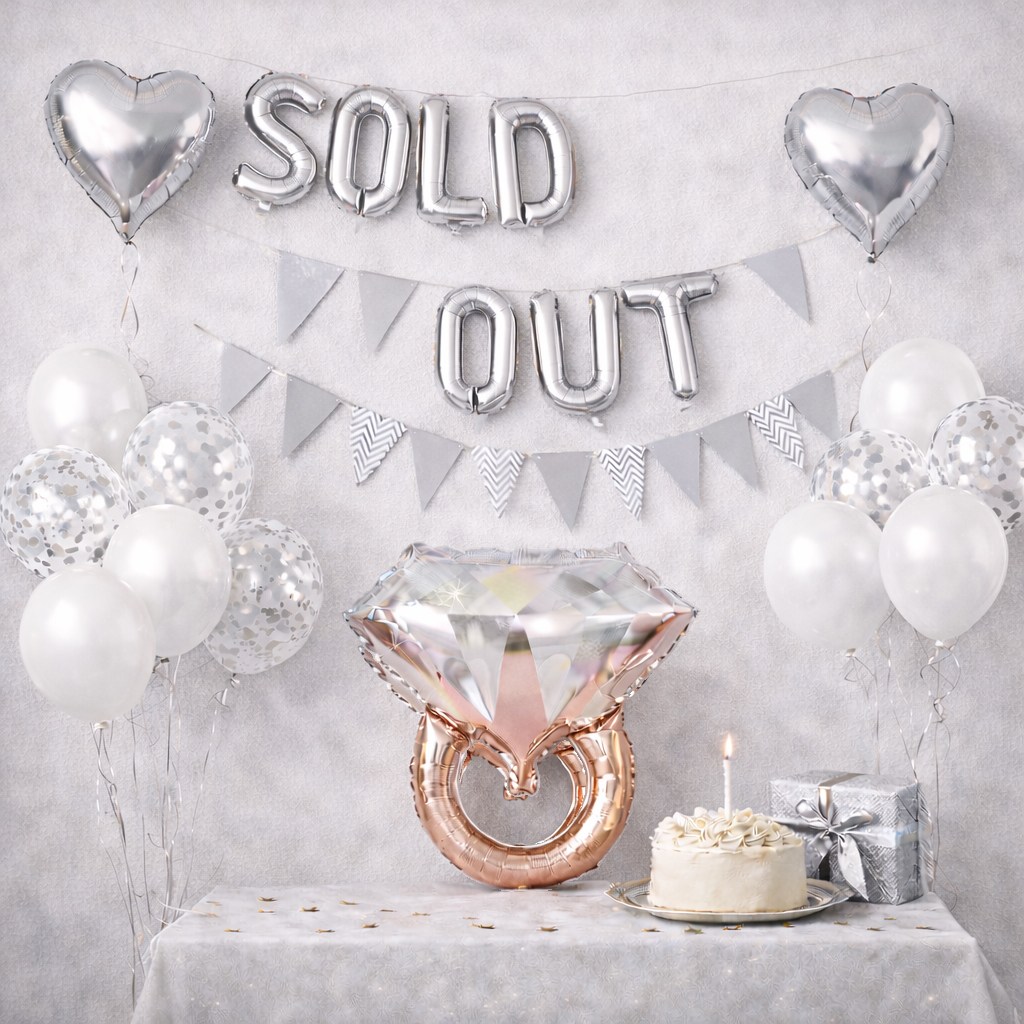 올리브파티 브라이덜샤워 하트풍선 가랜드 풍선 파티용품 세트, 1세트, 실버_솔드아웃 12,800원