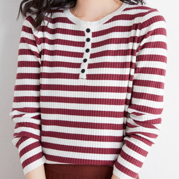 에리페 여성용 플리크 스트라이프 골지 니트 24,800원