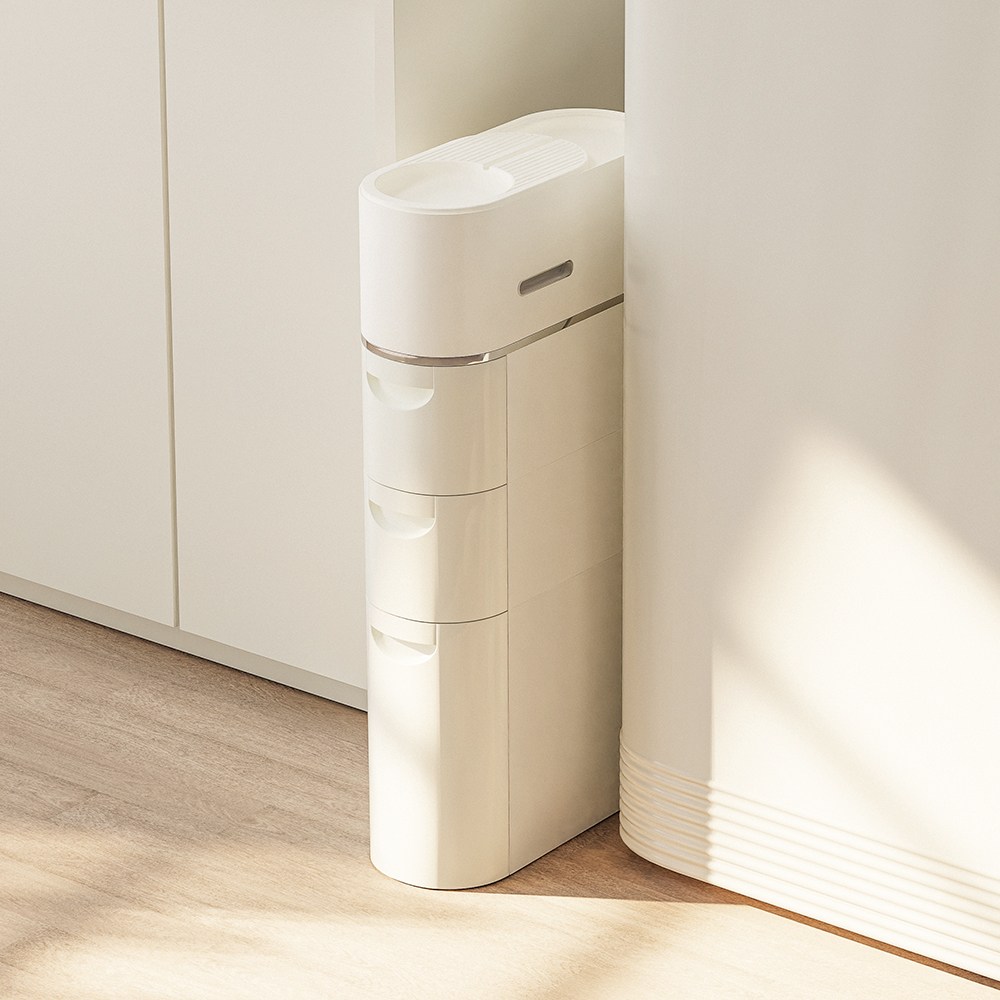 홈비 틈새에 쏙 서랍형 견고한 틈새 이동식 서랍장 선반, 4단, 화이트 86,900원