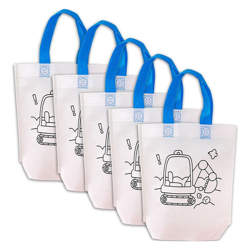 마다꾸미 부직포 가방 DIY 컬러링 꾸미기 색칠가방 방콕놀이, 포크레인, 5개 9,600원