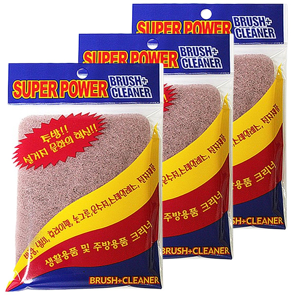 슈퍼파워브러쉬클리너 양면수세미, 1세트, 3개 7,900원