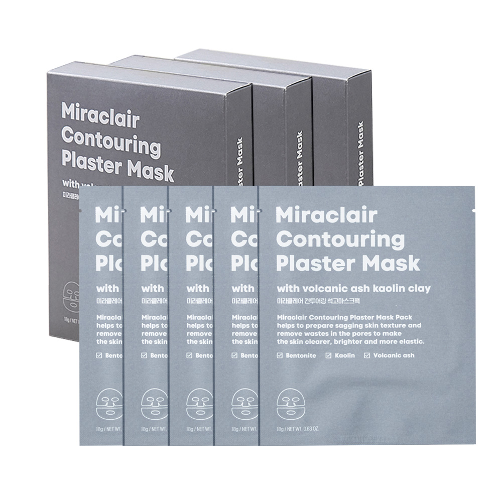 미라클레어 쫀쫀한 피지 모공관리 컨투어링 석고 마스크팩, 3개, 5개입 32,710원