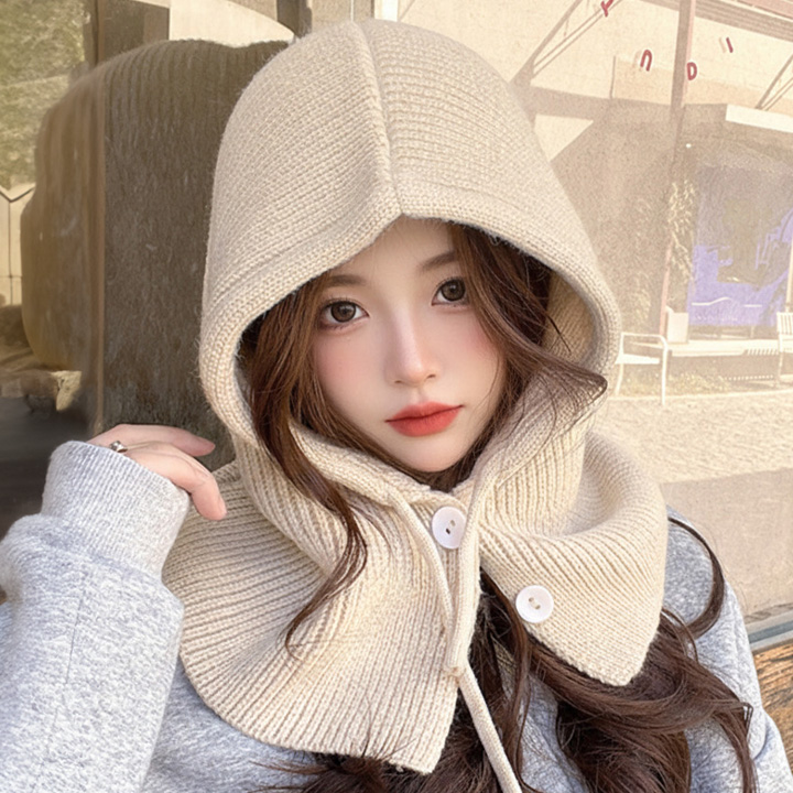 보니타콜렉티드 여성 빅사이즈 스트링 동글 니트 바라클라바 넥워머 17,360원