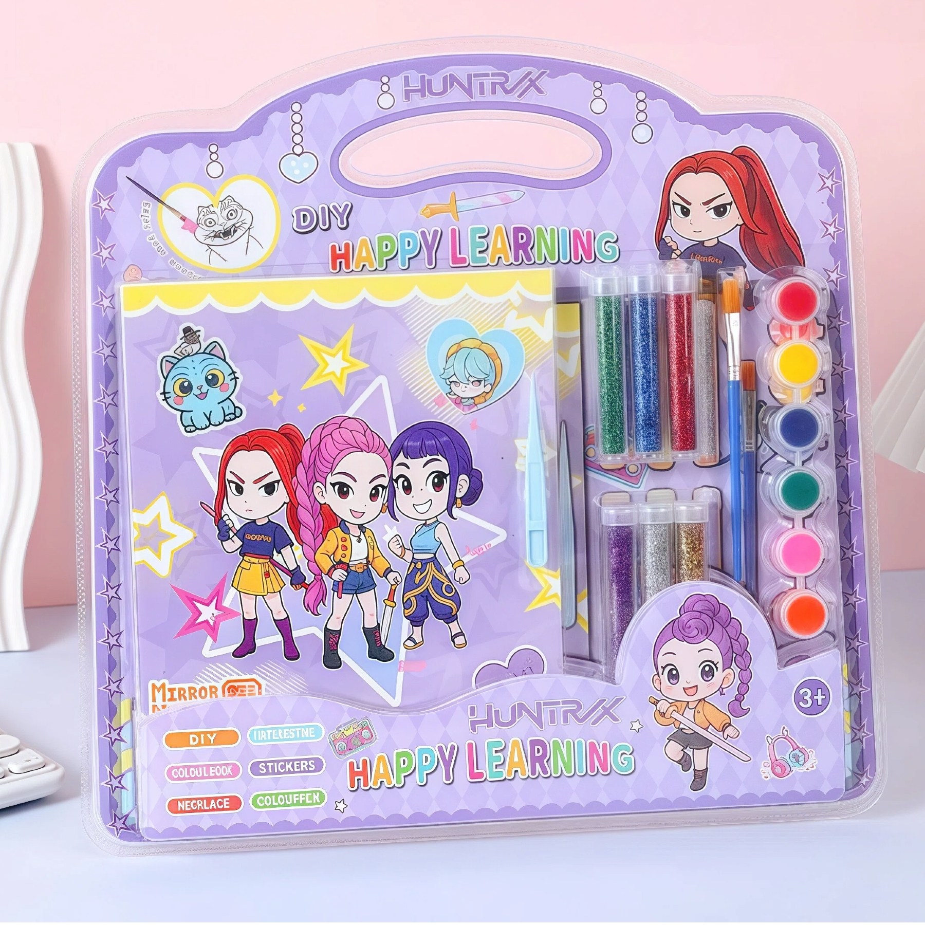 K-POP Demon Hunters 헌트릭스(Huntr/x) 데몬 헌터스 K팝 캐릭터 메이크업 컬러링북 수채화 페인팅북 세트, 1세트, F 15,900원