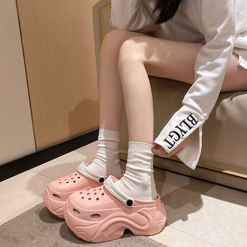 salimm 여성 eva 발편한 미끄럼방지 9cm 구멍 키높이 통굽 슬리퍼 샌들 19,490원