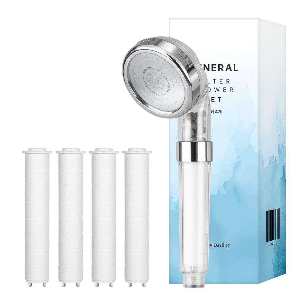 해피달링 미네랄 4단 필터 샤워기헤드 + 필터4p 세트 6,900원