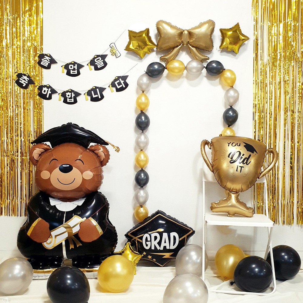 재미제이 졸업식포토존 스탠딩 졸업베어 출업축하파티풍선세트 유치원 어린이집 졸업식행사 33,900원