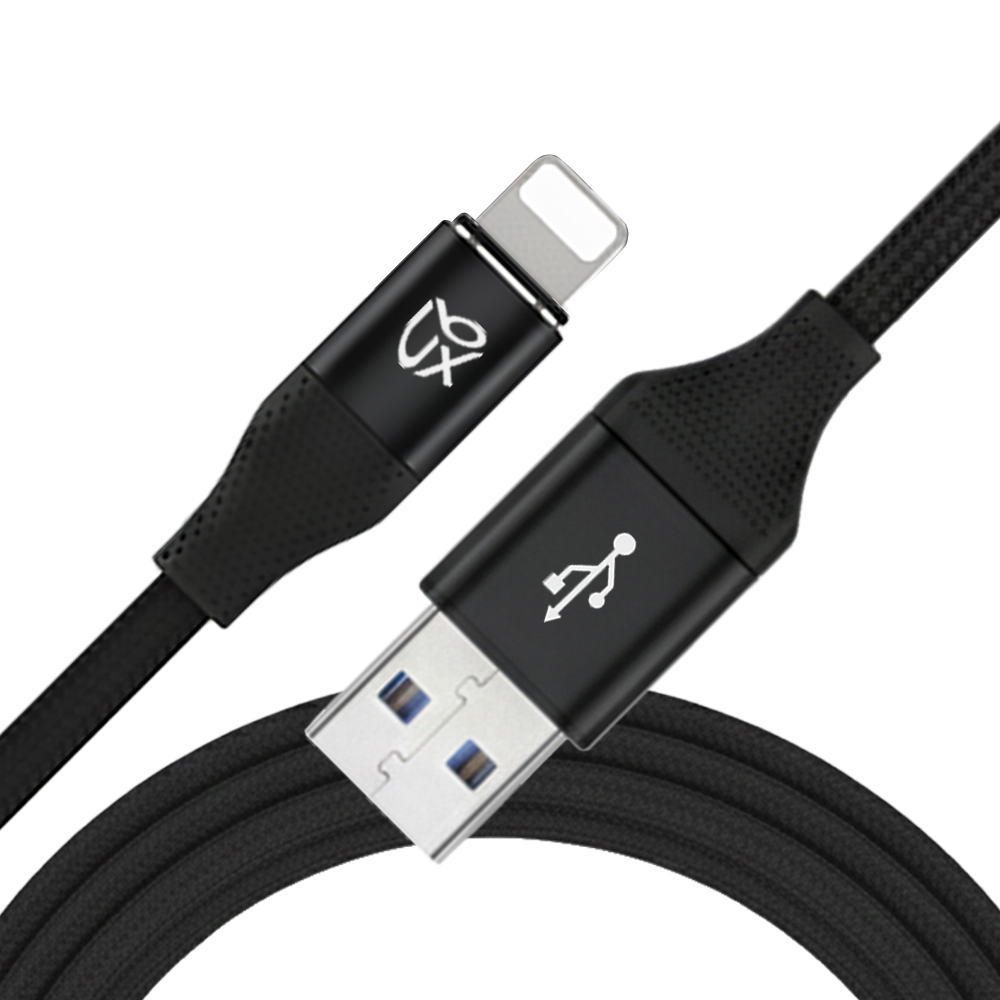 언박싱 브랙스 USB to 라이트닝 8핀 패브릭 충전 케이블, 1개, 블랙, 1m 4,900원