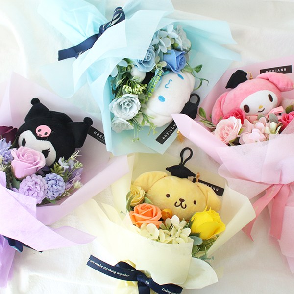 산리오 정품 학사모 고리인형 꽃다발 4type, 1개 17,900원