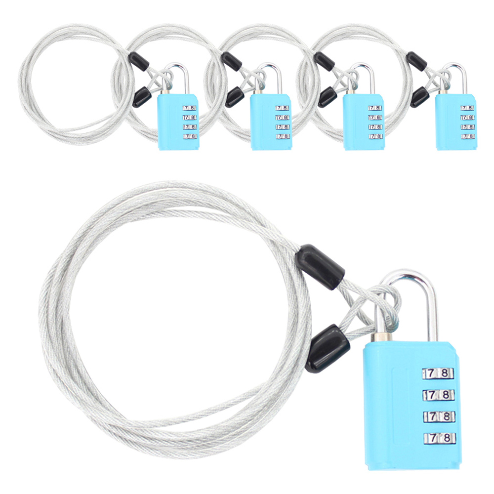 트래블큐브 멀티 안전케이블 1m + 4다이얼 안전 자물쇠 세트 블루 32,500원