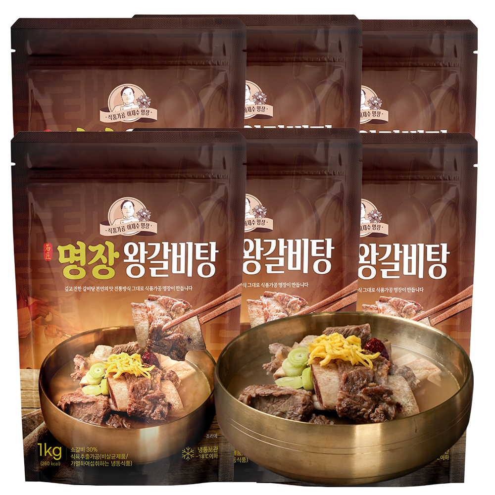 [이가네식품] 이재수명장, 명인의 프리미엄 명장왕갈비탕 1-2인분, 6개, 1kg 70,460원
