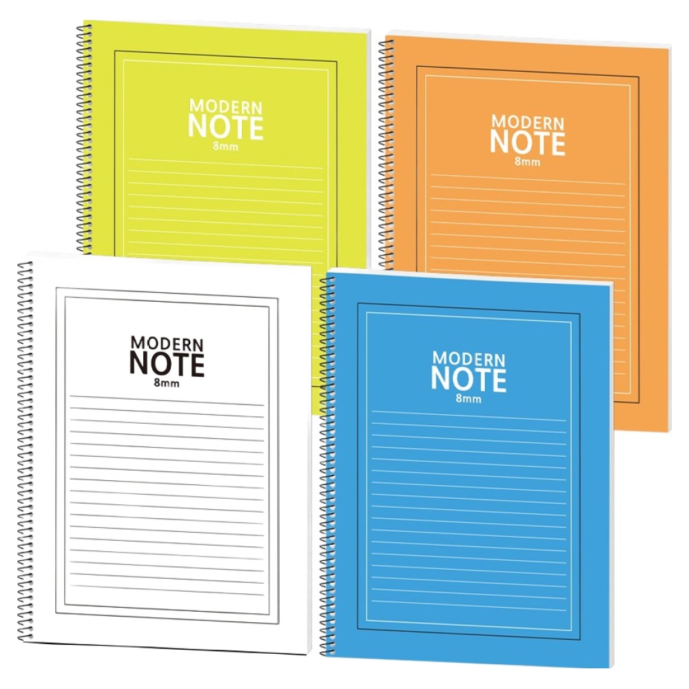 포포팬시 모던 칼라 노트, 4개, 블루, 그린, 오렌지, 화이트 8,000원