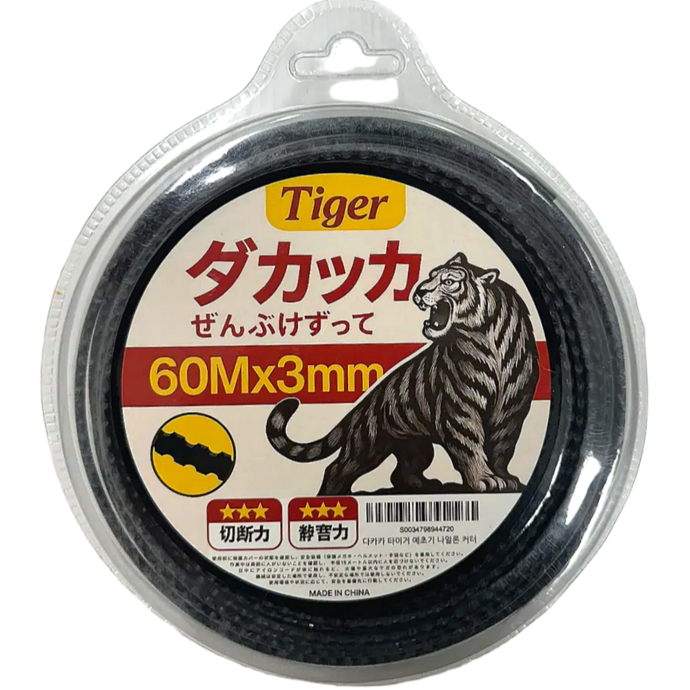 다카카 타이거 예초기 나일론 커터 톱날형 안전 줄날 60M x 3mm 18,800원