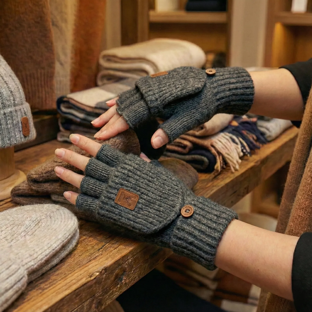 월렉트 2in1 핑거리스 니트 기모 벙어리 반장갑 12,800원