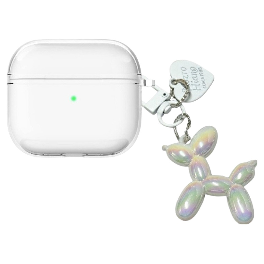 idear 변색방지 에어팟 TPU 케이스 + 풍선강아지 키링 세트, 화이트, 1세트, 에어팟 4 5,940원