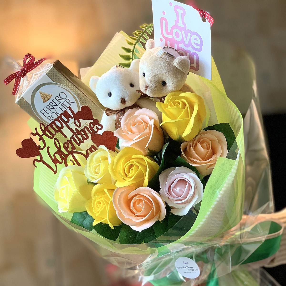 발렌타인선물 발렌타인데이 초콜릿꽃다발 비누꽃 발렌타인꽃다발 곰돌이커플 여친선물 남친선물 프로포즈 29,600원