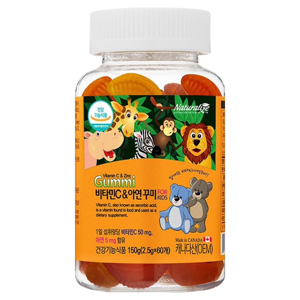 네추럴라이즈 비타민C 앤 아연 꾸미, 60정, 1개 24,400원