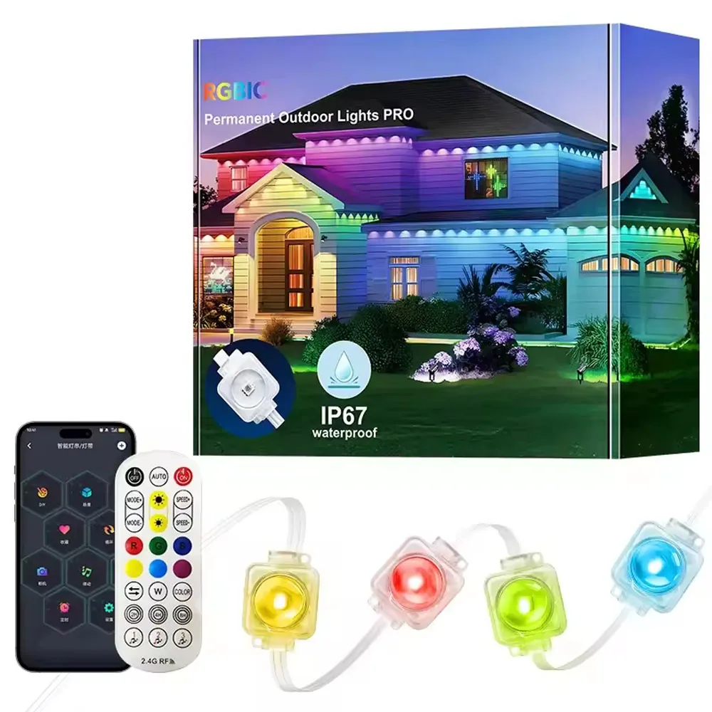 200ft 120LED 영구 야외 처마 LED 조명 방수 RGB 문자열 DIY 장면 크리스마스 생일 휴일 파티 36,800원