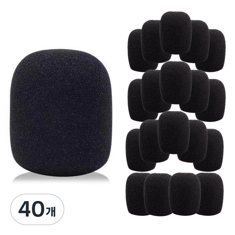 담다원 헤드셋 핀 마이크 스펀지 커버, 단일상품, 블랙, 40개 14,180원