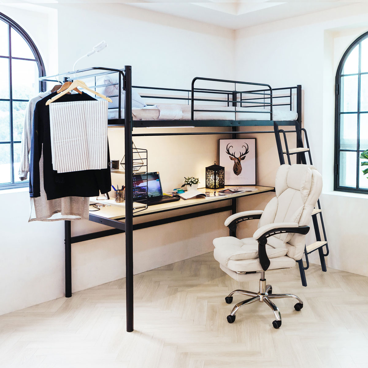 일루일루 이층벙커침대 모음, 블랙, 코모드i책상형벙커침대 프레임만 192,000원