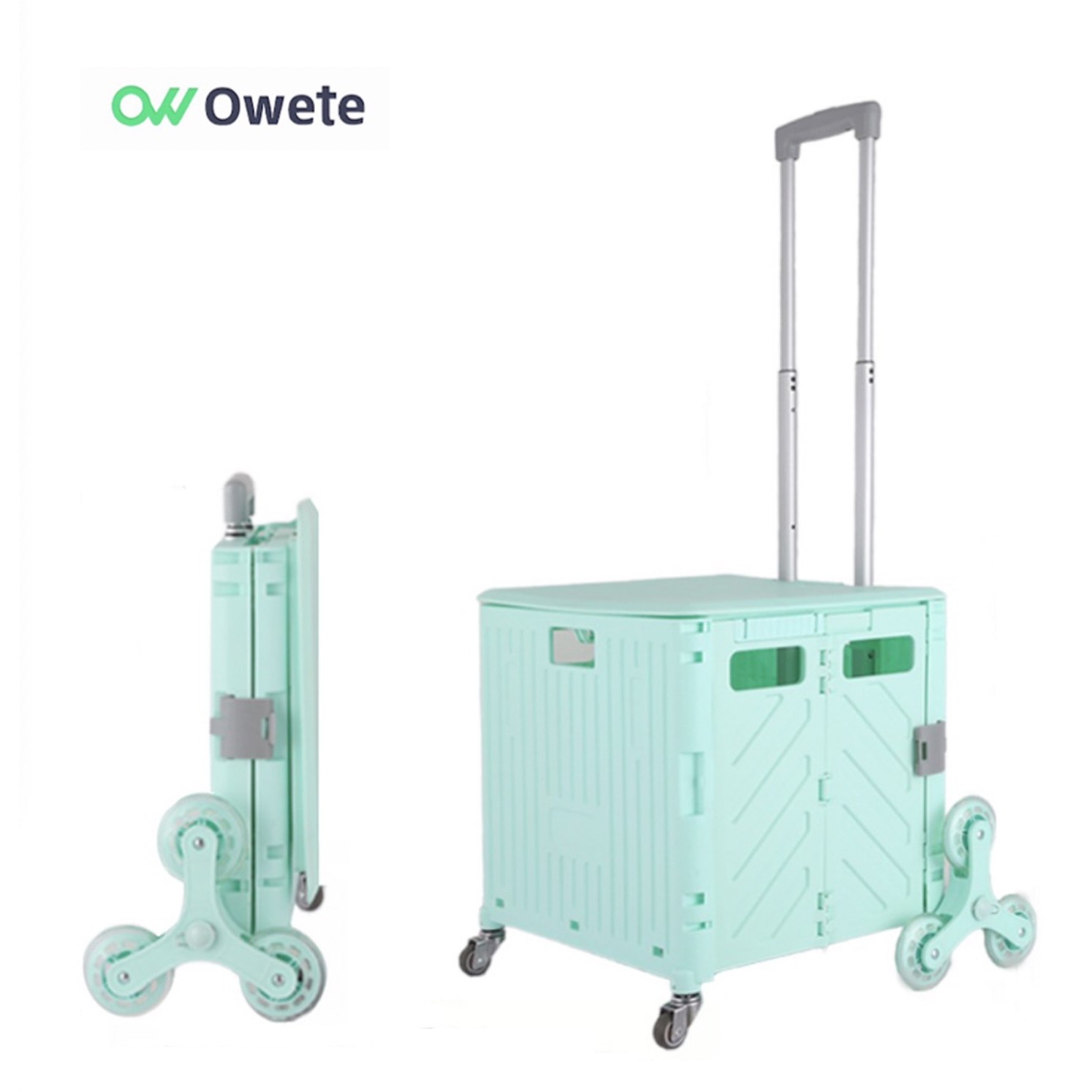 OWETE 다용도 일체형 접이식 카트 쇼핑카트 장바구니캐리어 캠핑웨건 8바퀴/4바퀴 계단 시장 카트 32,000원