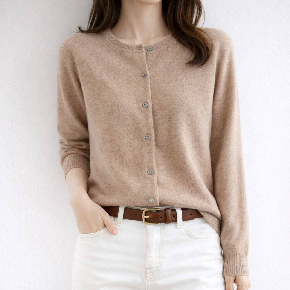 셀러크루 여성 봄 가을 라운드넥 캐시미어촉감 가디건 비스코스 니트 55~66사이즈 17,790원