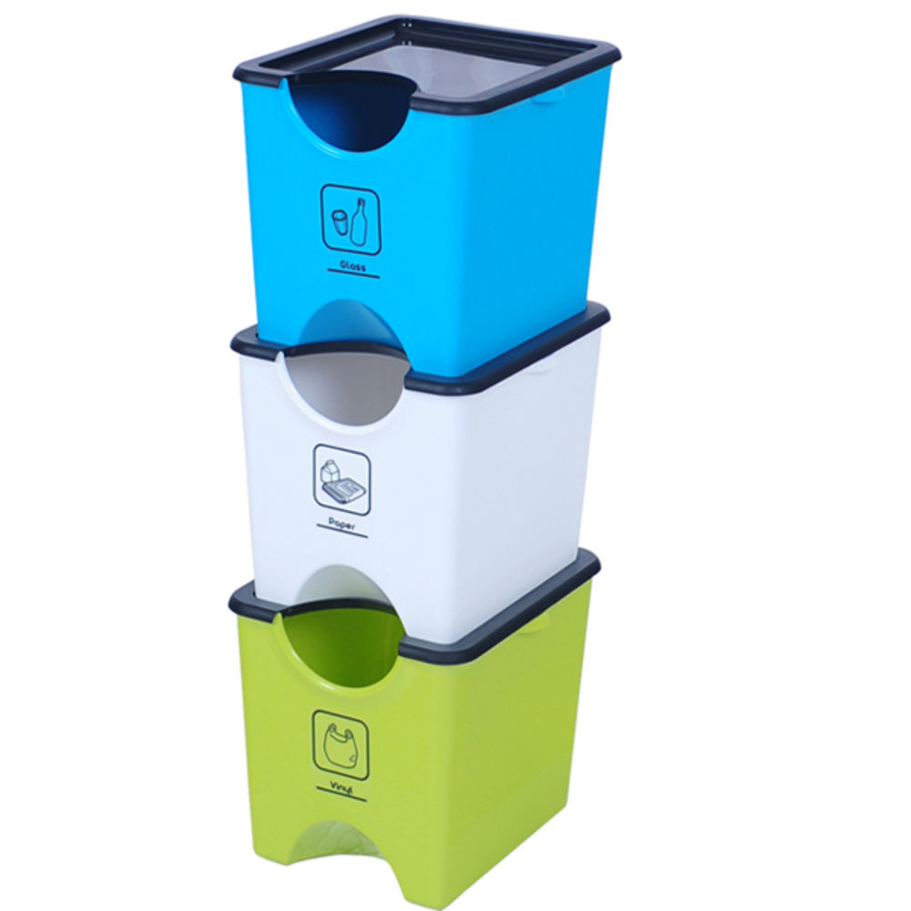 플라팜 에코홀릭 분리수거함 60L 3단, 화이트, 그린, 블루, 1세트 42,060원