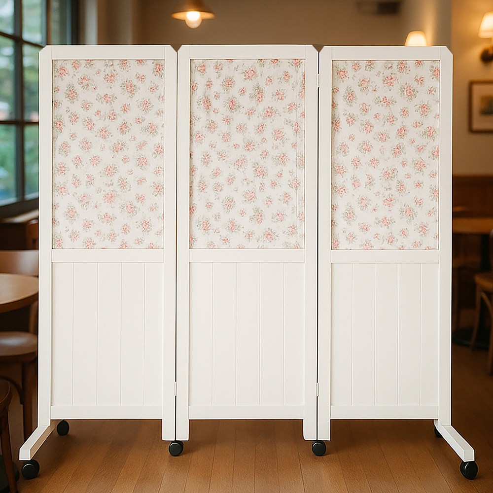 리츠데코 원목 플라워 3단 인테리어 파티션 이동식 피팅룸 칸막이 사무실 원룸 가림막 159,000원