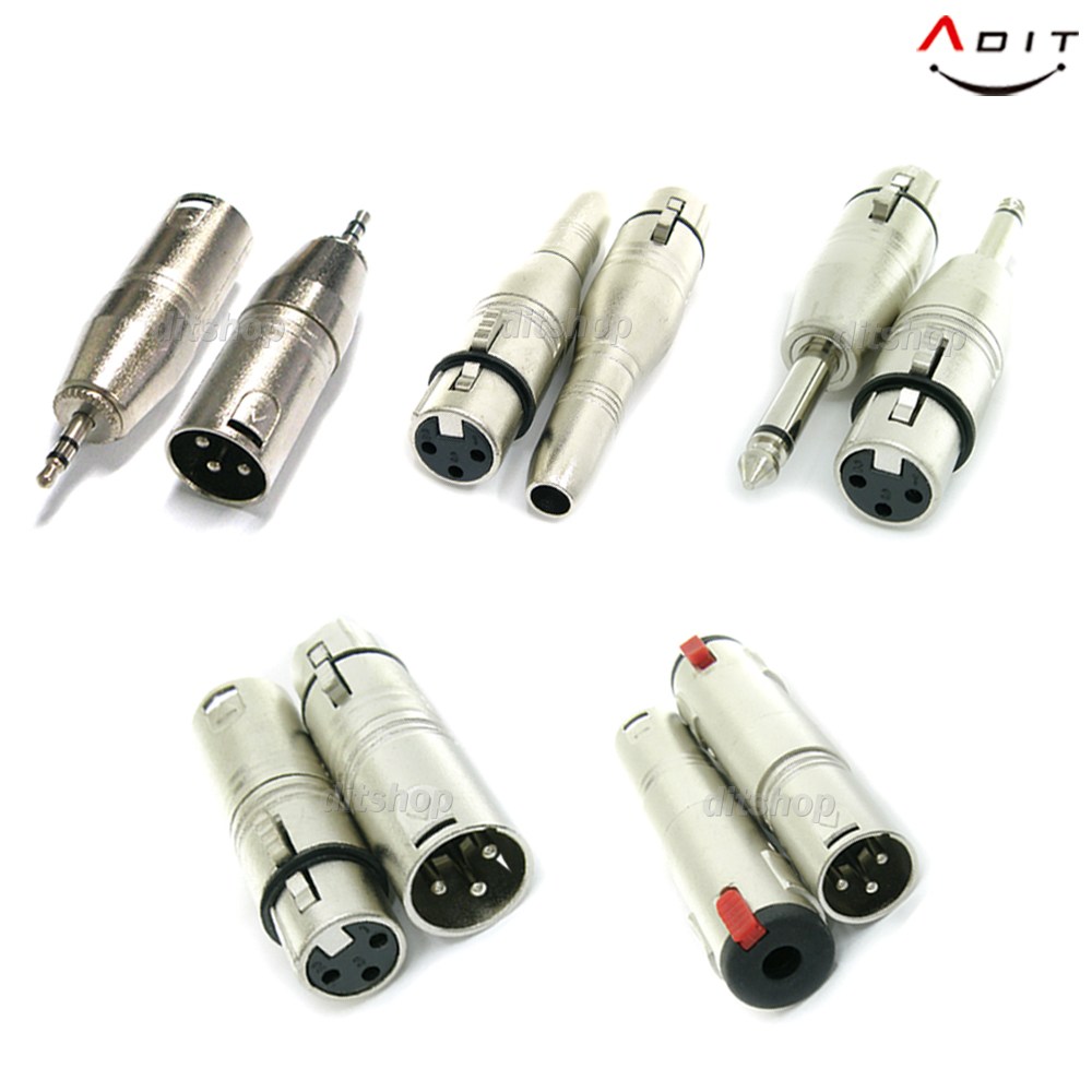 ADIT 캐논 XLR 암 수 RCA 3.5 55 잭 플러그 마이크 스피커 앰프 커넥터 연장 변환 젠더 4,500원