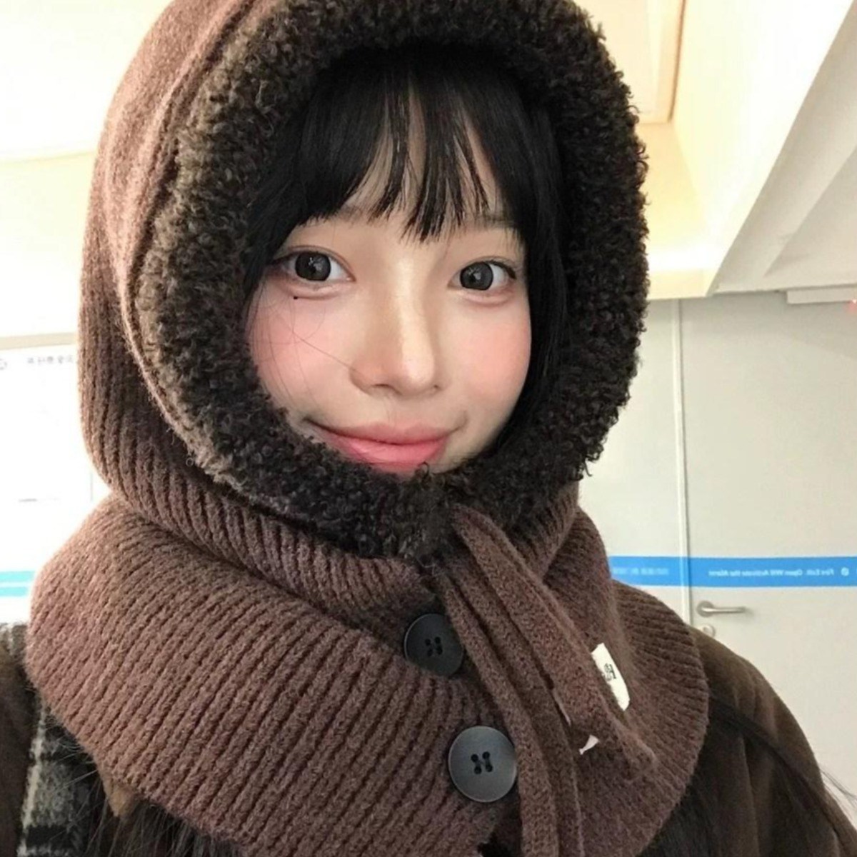 HALOPICK 트리밍 여성 바라클라바 니트 후드 겨울 방한 모자 넥워머 19,900원