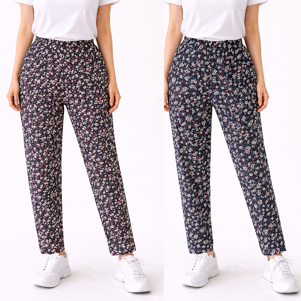 그레이스 1+1 아이스 쿨 냉감 고무줄 여자 몸빼바지 2장 할매 농촌일바지 12,200원