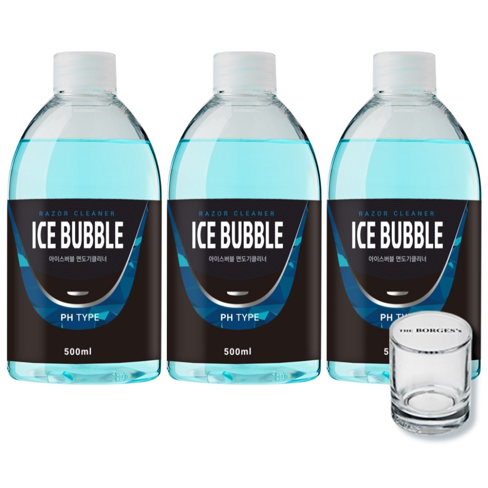 아이스버블 면도기세정액 번들, 1세트, +유리컵 증정, PH타입(필립스 호환) 500ml 3개 17,000원